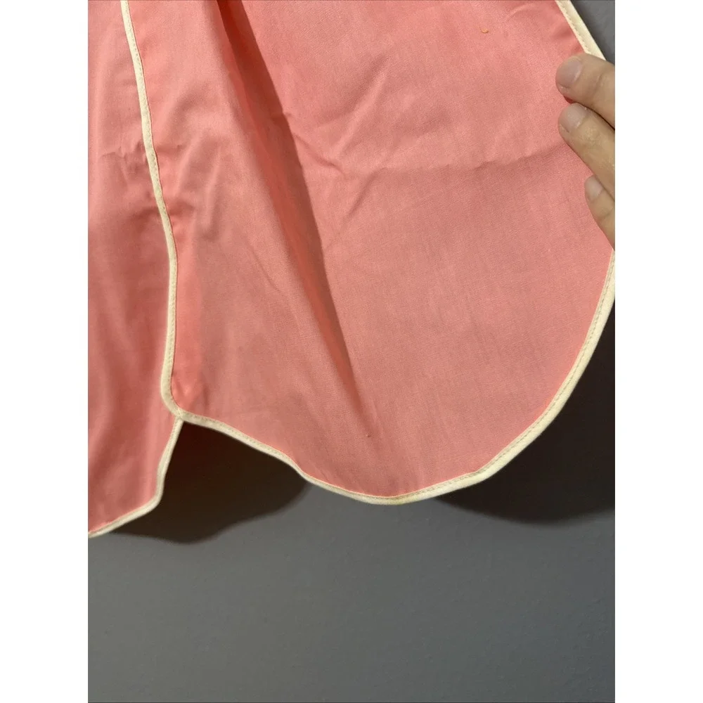 Vintage Handmade Half Apron Pink Tulip Hem Baking Cook Retro‎ 50s Pinup Tie MCM